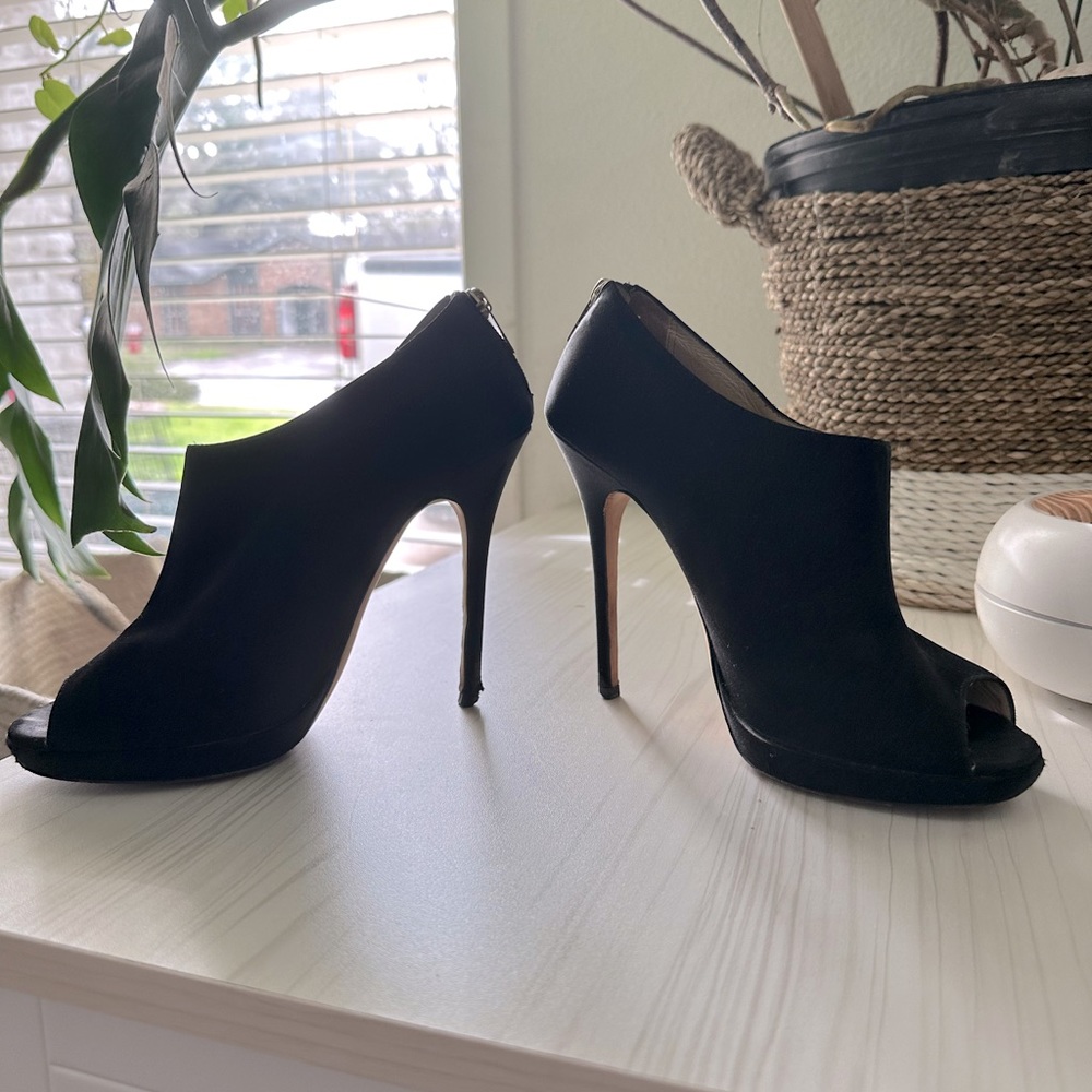 Jimmy Choo Suede Open-Toed Bootie - image 1